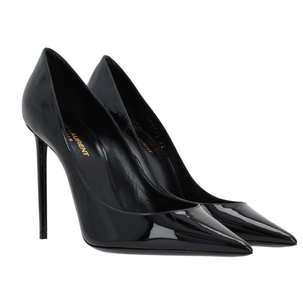 SAINT LAURENT YSL ZOE BLACK PATENT LEATHER PUMPS 39.5‎ - Picture 2 of 10